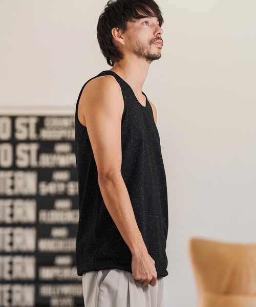 CAMBIO（カンビオ）の「mta600- Nep Tank top タンクトップ(2026GIM-014)（タンクトップ・メンズ・ブラック/ホワイト/グレー・S/M/L）」の5枚目の写真