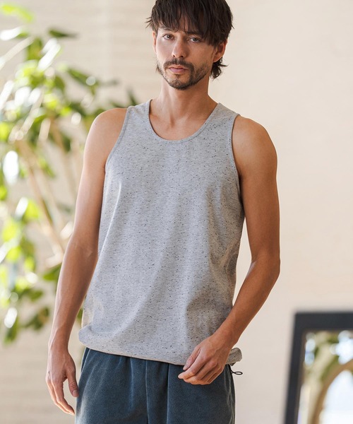 CAMBIO（カンビオ）の「mta600- Nep Tank top タンクトップ(2026GIM-014)（タンクトップ・メンズ・ブラック/ホワイト/グレー・S/M/L）」の9枚目の写真