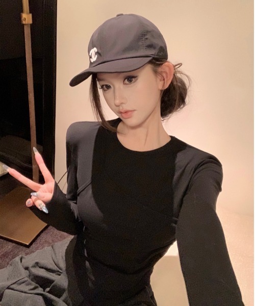 semuse(セミューズ)の「フェイクレイヤードシェイプトップス(Tシャツ/カットソー・レディース・グレー/ブラック/ホワイト・FREE)」の19枚目の写真