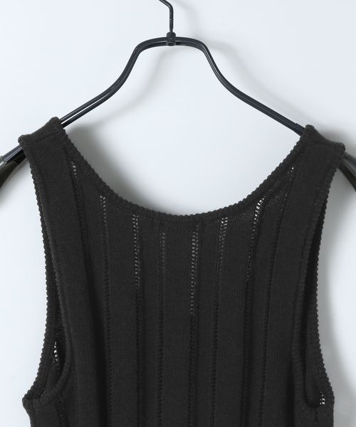 JEANASIS（ジーナシス）の「7Gヘムフリルニットビスチェ/658875（ベスト・レディース・ブラック/オフホワイト/レッド・FREE）」の4枚目の写真