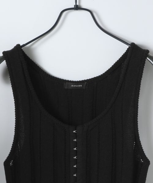 JEANASIS（ジーナシス）の「7Gヘムフリルニットビスチェ/658875（ベスト・レディース・ブラック/オフホワイト/レッド・FREE）」の9枚目の写真
