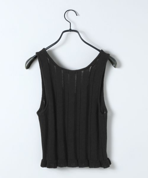JEANASIS（ジーナシス）の「7Gヘムフリルニットビスチェ/658875（ベスト・レディース・ブラック/オフホワイト/レッド・FREE）」の8枚目の写真