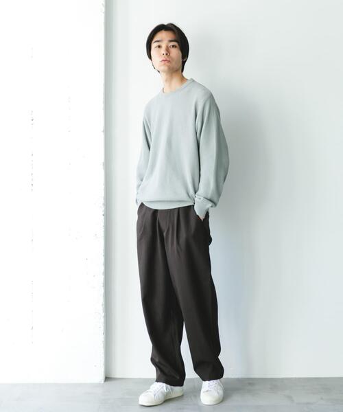 URBAN RESEARCH DOORS（アーバンリサーチドアーズ）の「『吸水速乾/防シワ/イージーケア/UVカット』DRYMIX カノコロングスリーブクルーネックニット（ニット/セーター・メンズ・ネイビー/グレー/ブラック・LARGE/MEDIUM）」の12枚目の写真