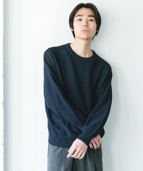 URBAN RESEARCH DOORS（アーバンリサーチドアーズ）の「『吸水速乾/防シワ/イージーケア/UVカット』DRYMIX カノコロングスリーブクルーネックニット（ニット/セーター・メンズ・ネイビー/グレー/ブラック・LARGE/MEDIUM）」の20枚目の写真