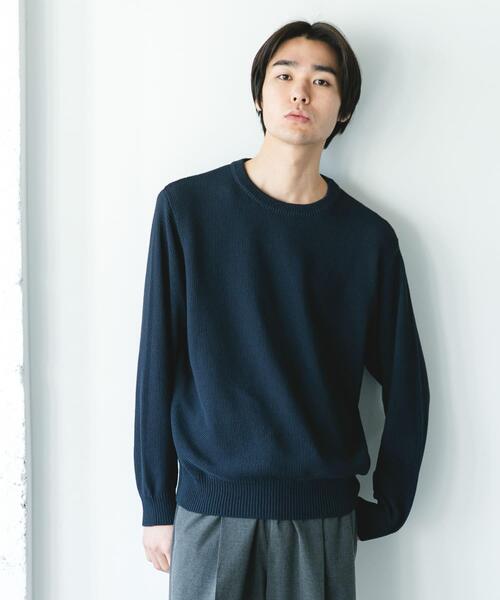 URBAN RESEARCH DOORS（アーバンリサーチドアーズ）の「『吸水速乾/防シワ/イージーケア/UVカット』DRYMIX カノコロングスリーブクルーネックニット（ニット/セーター・メンズ・ネイビー/グレー/ブラック・LARGE/MEDIUM）」の21枚目の写真