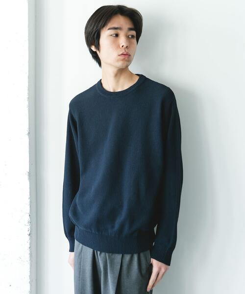 URBAN RESEARCH DOORS（アーバンリサーチドアーズ）の「『吸水速乾/防シワ/イージーケア/UVカット』DRYMIX カノコロングスリーブクルーネックニット（ニット/セーター・メンズ・ネイビー/グレー/ブラック・LARGE/MEDIUM）」の22枚目の写真