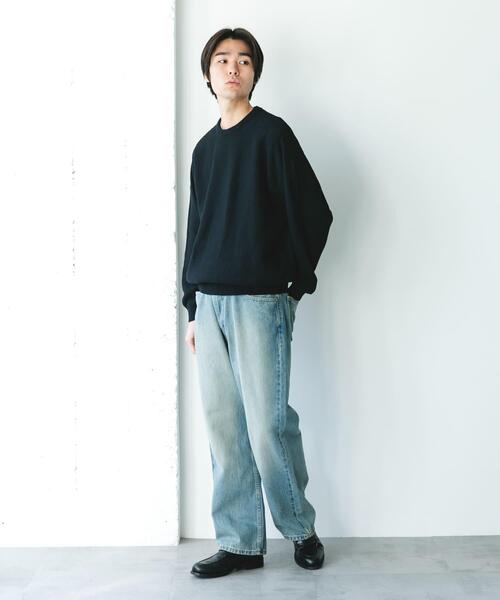 URBAN RESEARCH DOORS（アーバンリサーチドアーズ）の「『吸水速乾/防シワ/イージーケア/UVカット』DRYMIX カノコロングスリーブクルーネックニット（ニット/セーター・メンズ・ネイビー/グレー/ブラック・LARGE/MEDIUM）」の6枚目の写真