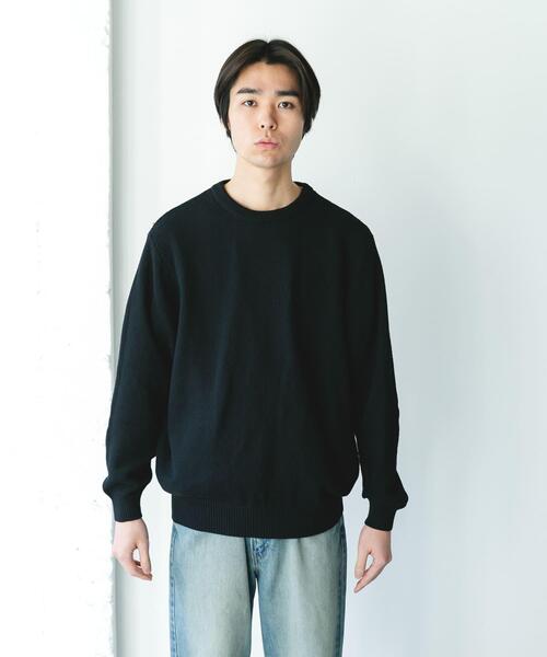 URBAN RESEARCH DOORS（アーバンリサーチドアーズ）の「『吸水速乾/防シワ/イージーケア/UVカット』DRYMIX カノコロングスリーブクルーネックニット（ニット/セーター・メンズ・ネイビー/グレー/ブラック・LARGE/MEDIUM）」の7枚目の写真