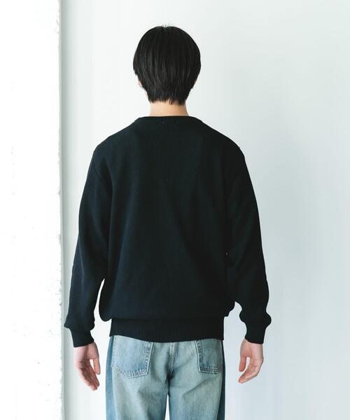 URBAN RESEARCH DOORS（アーバンリサーチドアーズ）の「『吸水速乾/防シワ/イージーケア/UVカット』DRYMIX カノコロングスリーブクルーネックニット（ニット/セーター・メンズ・ネイビー/グレー/ブラック・LARGE/MEDIUM）」の9枚目の写真