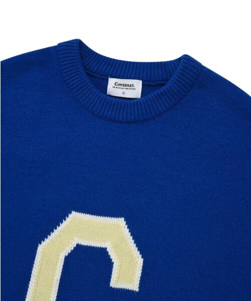 COVERNAT(カバーナット)の「ラムズウール Cロゴ クルーネックニット ブルー(ニット/セーター・レディース・その他・M/L/S)」の3枚目の写真