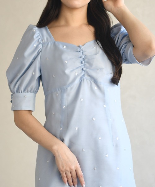 31 Sons de mode（トランテアン　ソン　ドゥ　モード）の「2026春夏新作 ハート柄セミマーメイドワンピース（ワンピース・レディース・ブラック/ネイビー/サックスブルー・S/M）」の7枚目の写真