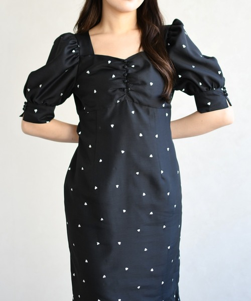 31 Sons de mode（トランテアン　ソン　ドゥ　モード）の「2026春夏新作 ハート柄セミマーメイドワンピース（ワンピース・レディース・ブラック/ネイビー/サックスブルー・S/M）」の14枚目の写真