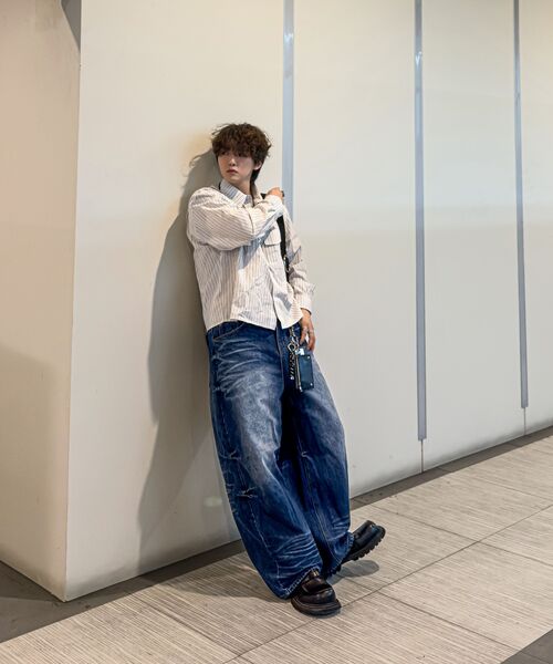 DNSR(ディーエヌエスアール)の「ストライプクロップシャツアイボリー(シャツ/ブラウス・メンズ・その他・SMALL/MEDIUM/LARGE)」の4枚目の写真