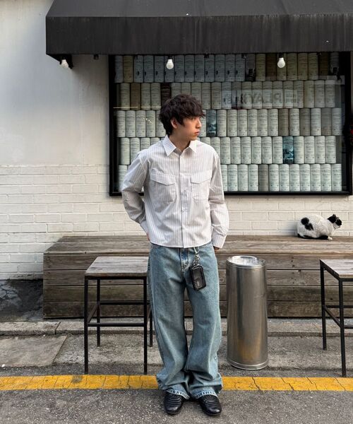 DNSR(ディーエヌエスアール)の「ストライプクロップシャツアイボリー(シャツ/ブラウス・メンズ・その他・SMALL/MEDIUM/LARGE)」の9枚目の写真