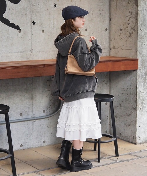 tiptop（ティップトップ）の「アソートロゴダブルZIPパーカー（パーカー・レディース・ネイビー/チャコールグレー/グレー/ブラック系その他/グレー系その他・FREE）」の6枚目の写真