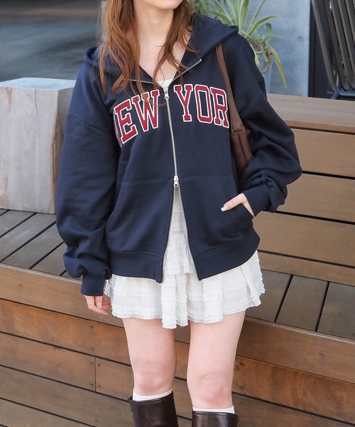 tiptop（ティップトップ）の「アソートロゴダブルZIPパーカー（パーカー・レディース・ネイビー/チャコールグレー/グレー/ブラック系その他/グレー系その他・FREE）」の17枚目の写真