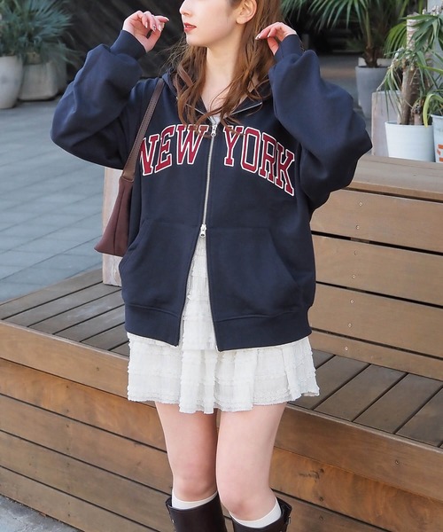 tiptop（ティップトップ）の「アソートロゴダブルZIPパーカー（パーカー・レディース・ネイビー/チャコールグレー/グレー/ブラック系その他/グレー系その他・FREE）」の19枚目の写真