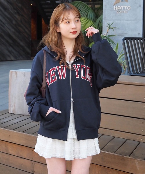 tiptop（ティップトップ）の「アソートロゴダブルZIPパーカー（パーカー・レディース・ネイビー/チャコールグレー/グレー/ブラック系その他/グレー系その他・FREE）」の20枚目の写真