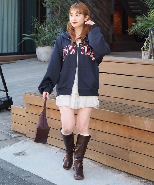 tiptop（ティップトップ）の「アソートロゴダブルZIPパーカー（パーカー・レディース・ネイビー/チャコールグレー/グレー/ブラック系その他/グレー系その他・FREE）」の21枚目の写真