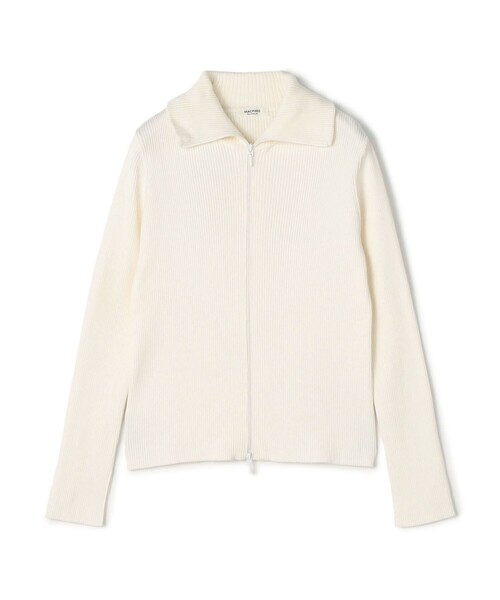 MACPHEE(マカフィー)の「コットンリブ ジップアップカーディガン(カーディガン/ボレロ・レディース・ネイビー/ブルー系その他2/ホワイト・S)」の2枚目の写真