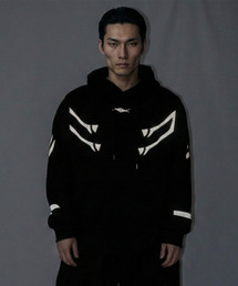 JUSTHANG（ジャストハング）の「スカッチタトゥー 起毛フードパーカー [ブラック]（パーカー）」