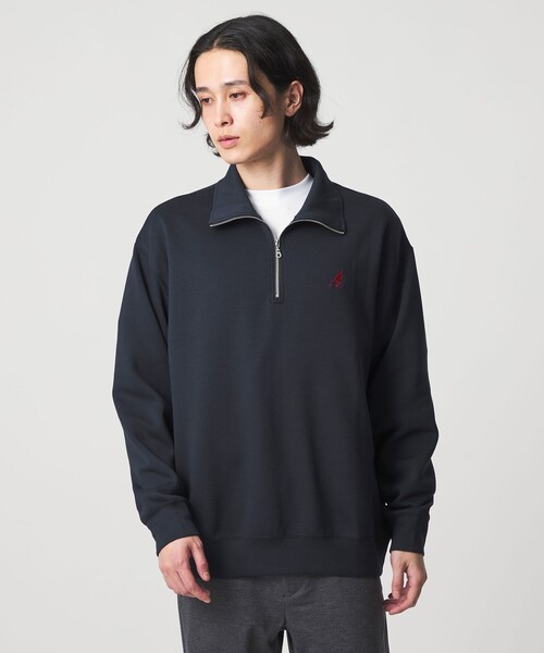 A DAY IN THE LIFE UNITED ARROWS（アデイインザライフユナイテッドアローズ）の「【別注】 ＜KANGOL＞ダンボール ハーフジップ スウェット＜A DAY IN THE LIFE＞（スウェット・メンズ・ネイビー/ホワイト・M/L）」の2枚目の写真