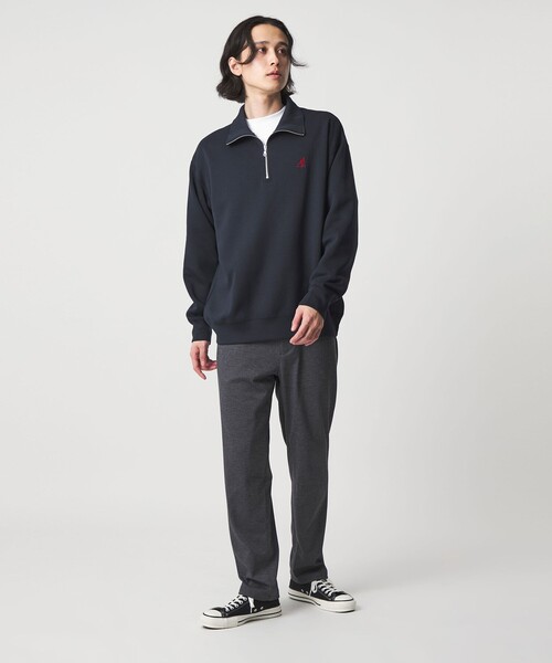 A DAY IN THE LIFE UNITED ARROWS（アデイインザライフユナイテッドアローズ）の「【別注】 ＜KANGOL＞ダンボール ハーフジップ スウェット＜A DAY IN THE LIFE＞（スウェット・メンズ・ネイビー/ホワイト・M/L）」の4枚目の写真