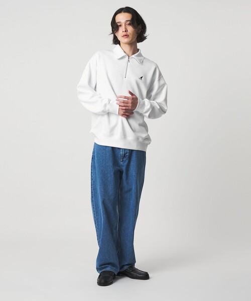A DAY IN THE LIFE UNITED ARROWS（アデイインザライフユナイテッドアローズ）の「【別注】 ＜KANGOL＞ダンボール ハーフジップ スウェット＜A DAY IN THE LIFE＞（スウェット・メンズ・ネイビー/ホワイト・M/L）」の8枚目の写真