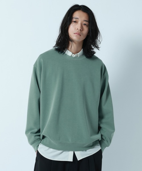 RAGEBLUE(レイジブルー)の「【LUXURY+EASY】DRAPE CREW NECK SWEAT / ラグイージードレープクルーネックスウェット(スウェット・メンズ・グリーン/ホワイト/ライトブルー/ブラック・LARGE/SMALL/MEDIUM)」の3枚目の写真
