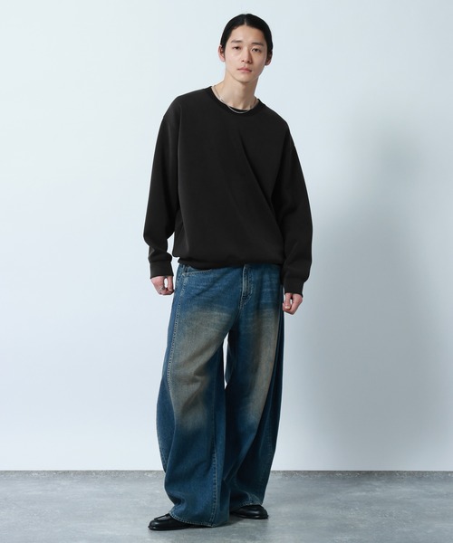 RAGEBLUE(レイジブルー)の「【LUXURY+EASY】DRAPE CREW NECK SWEAT / ラグイージードレープクルーネックスウェット(スウェット・メンズ・グリーン/ホワイト/ライトブルー/ブラック・LARGE/SMALL/MEDIUM)」の13枚目の写真
