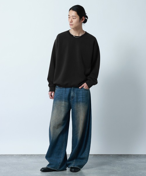 RAGEBLUE(レイジブルー)の「【LUXURY+EASY】DRAPE CREW NECK SWEAT / ラグイージードレープクルーネックスウェット(スウェット・メンズ・グリーン/ホワイト/ライトブルー/ブラック・LARGE/SMALL/MEDIUM)」の14枚目の写真
