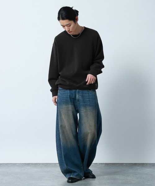 RAGEBLUE(レイジブルー)の「【LUXURY+EASY】DRAPE CREW NECK SWEAT / ラグイージードレープクルーネックスウェット(スウェット・メンズ・グリーン/ホワイト/ライトブルー/ブラック・LARGE/SMALL/MEDIUM)」の12枚目の写真
