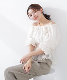 PROPORTION BODY DRESSING | 【加藤栞さん着用】2WAYオフショルフィッシュテールブラウス / 1216110409(シャツ/ブラウス)