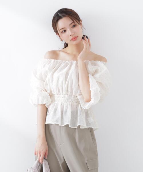 PROPORTION BODY DRESSING（プロポーションボディドレッシング）の「２ＷＡＹオフショルフィッシュテールブラウス / 1216110409（シャツ/ブラウス・レディース・ピンク/ベージュ/オフホワイト/ブルー・SMALL/MEDIUM）」の6枚目の写真