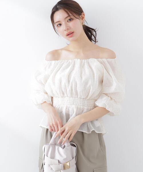 PROPORTION BODY DRESSING（プロポーションボディドレッシング）の「２ＷＡＹオフショルフィッシュテールブラウス / 1216110409（シャツ/ブラウス・レディース・ピンク/ベージュ/オフホワイト/ブルー・SMALL/MEDIUM）」の7枚目の写真