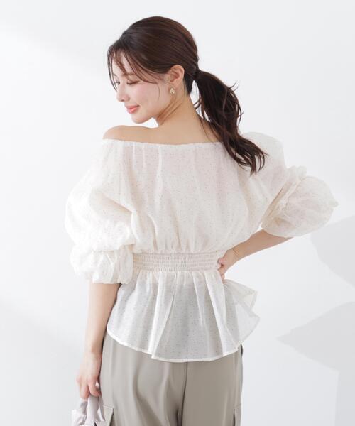 PROPORTION BODY DRESSING（プロポーションボディドレッシング）の「２ＷＡＹオフショルフィッシュテールブラウス / 1216110409（シャツ/ブラウス・レディース・ピンク/ベージュ/オフホワイト/ブルー・SMALL/MEDIUM）」の8枚目の写真