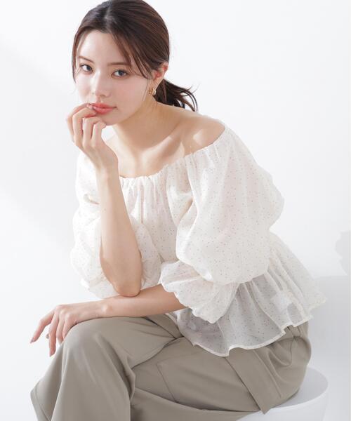 PROPORTION BODY DRESSING（プロポーションボディドレッシング）の「２ＷＡＹオフショルフィッシュテールブラウス / 1216110409（シャツ/ブラウス・レディース・ピンク/ベージュ/オフホワイト/ブルー・SMALL/MEDIUM）」の12枚目の写真