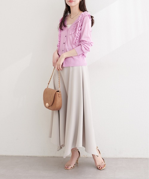 natural couture(ナチュラルクチュール)の「ちびフリルシアーカーディガン(カーディガン/ボレロ・レディース・ピンク/サックスブルー/アイボリー/ネイビー・FREE)」の17枚目の写真