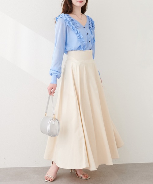 natural couture(ナチュラルクチュール)の「ちびフリルシアーカーディガン(カーディガン/ボレロ・レディース・ピンク/サックスブルー/アイボリー/ネイビー・FREE)」の16枚目の写真