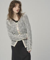 Firsthand（ファーストハンド）の「Firsthand/ファーストハンド メニーボタン レース シャーリング カーディガン（ニット/セーター）」