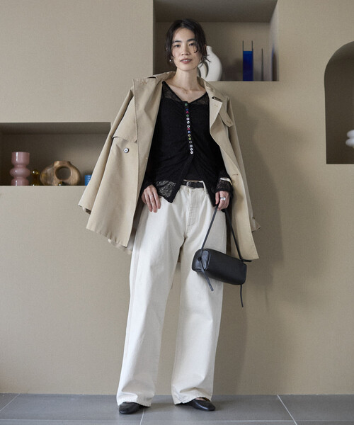 Firsthand(ファーストハンド)の「Firsthand/ファーストハンド メニーボタン レース シャーリング カーディガン(ニット/セーター・レディース・オフホワイト/サックスブルー/ブラック・FREE)」の19枚目の写真