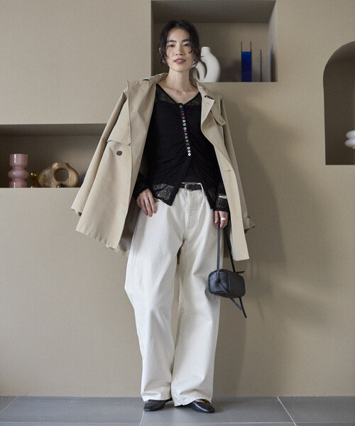 Firsthand(ファーストハンド)の「Firsthand/ファーストハンド メニーボタン レース シャーリング カーディガン(ニット/セーター・レディース・オフホワイト/サックスブルー/ブラック・FREE)」の20枚目の写真