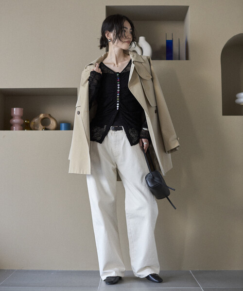 Firsthand(ファーストハンド)の「Firsthand/ファーストハンド メニーボタン レース シャーリング カーディガン(ニット/セーター・レディース・オフホワイト/サックスブルー/ブラック・FREE)」の22枚目の写真