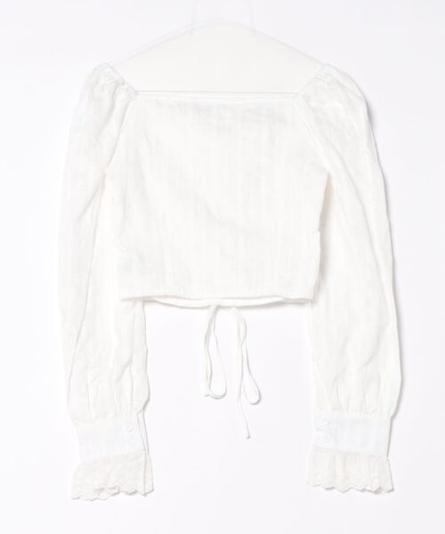 almo（アルモ）の「【LAMPOON】オフショルレースアップブラウス（シャツ/ブラウス・レディース・ホワイト・SMALL/LARGE/MEDIUM）」の12枚目の写真