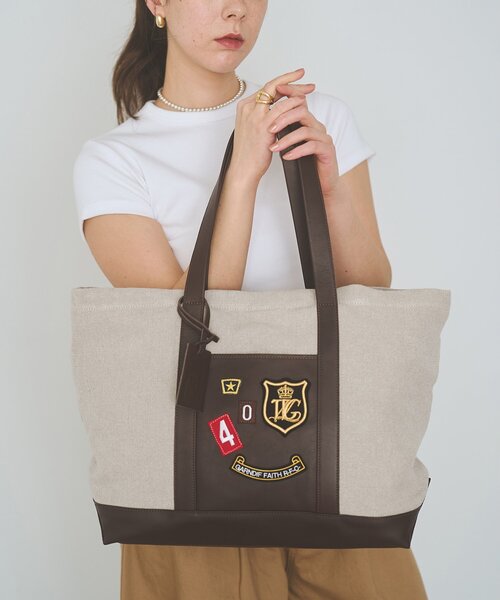 marco masi(マルコマージ)の「【MARCO MASI】リネンワッペントート(トートバッグ・レディース・ブラウン・FREE)」の2枚目の写真