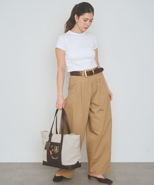 marco masi(マルコマージ)の「【MARCO MASI】リネンワッペントート(トートバッグ・レディース・ブラウン・FREE)」の3枚目の写真