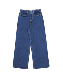 フラップストレッチデニムパンツ BLUE