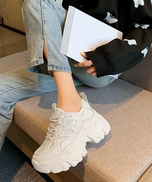 Miniministore(ミニミニストア)の「厚底スニーカーレディースダッドスニーカー(スニーカー・レディース・ブラック/アイボリー・22.5cm/23.0cm/23.5cm/24.0cm/24.5cm/25.0cm)」の20枚目の写真