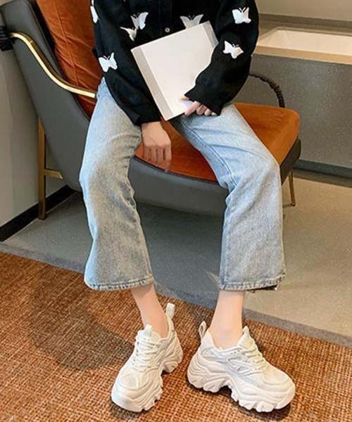 Miniministore(ミニミニストア)の「厚底スニーカーレディースダッドスニーカー(スニーカー・レディース・ブラック/アイボリー・22.5cm/23.0cm/23.5cm/24.0cm/24.5cm/25.0cm)」の19枚目の写真