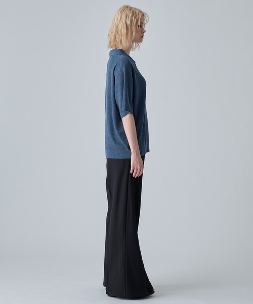 VELNUS(ベルナス)の「【VELNUS】Melange-Like Compact Skipper Short-Sleeve Knit Polo Shirt/メランジライクコンパクトスキッパー半袖ニットポロシャツ(ポロシャツ・メンズ・チャコールグレー/ブルー・S/L/M)」の8枚目の写真